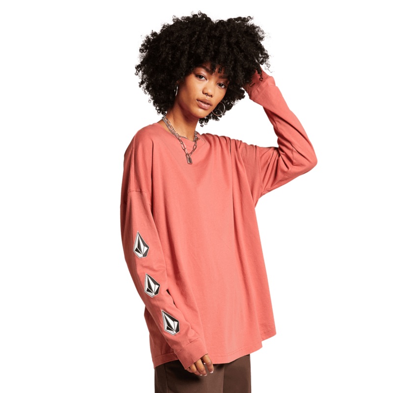 Volcom Iconic Stone Ls Sepia|Pink|S|M