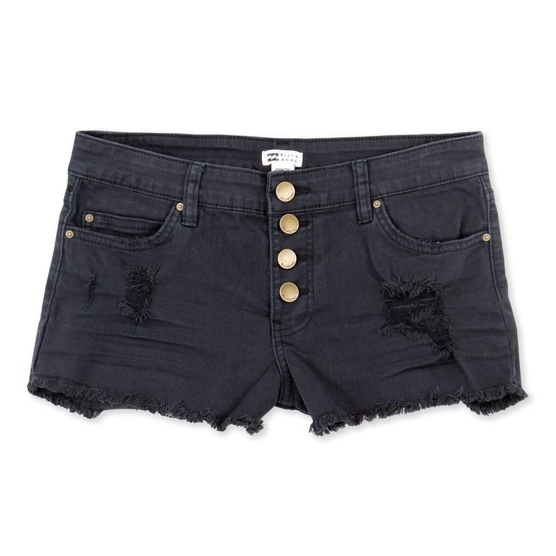 Buttoned Up Denim Shorts|Black|24|25|26|27|28|29