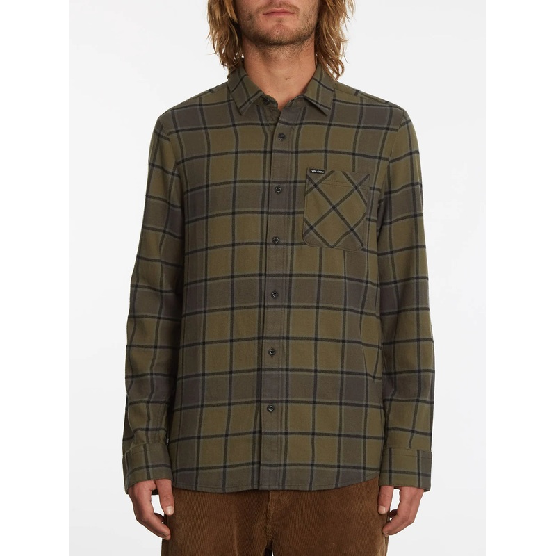 Camisa Volcom Caden Plais Ls Military