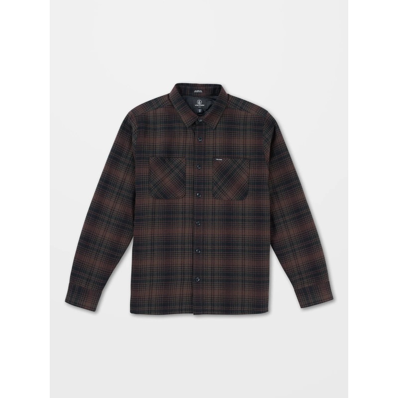 Camisa Volcom Overstoned Flannel LS Mahogany