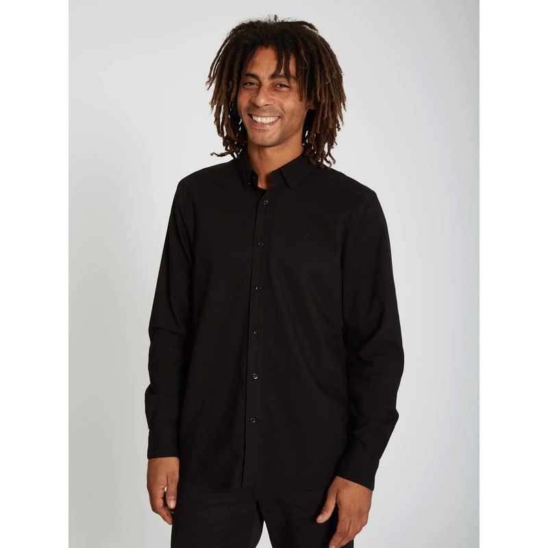 Camisa Volcom Oxford Stretch L/S New Black