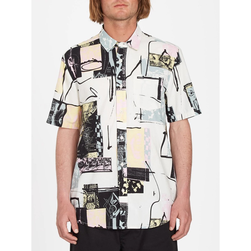 Camisa Volcom V Entertainment LP Woven Whitecap Grey