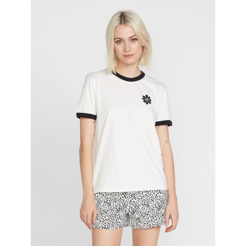 Camiseta Chica Volcom Truly Ringer Star White