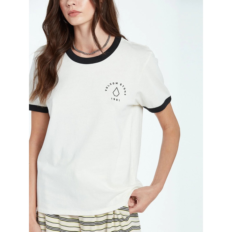 Camiseta Chica Volcom Truly Ringer Tee Star White