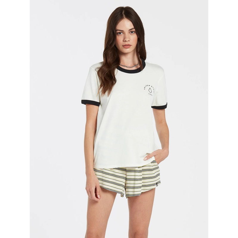 Camiseta Chica Volcom Truly Ringer Tee Star White