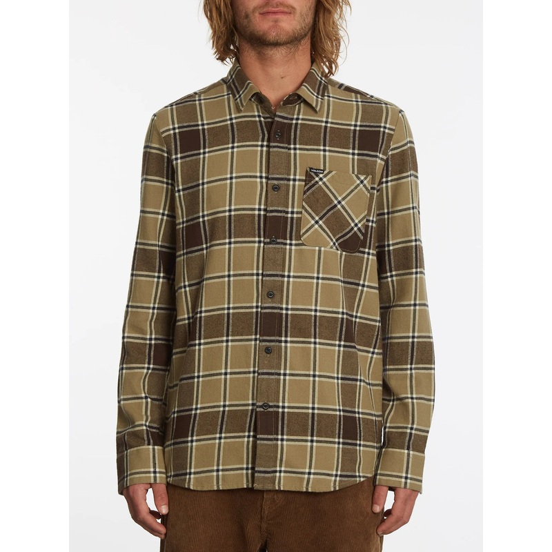 Camisa Volcom Caden Plaid Ls Khaki
