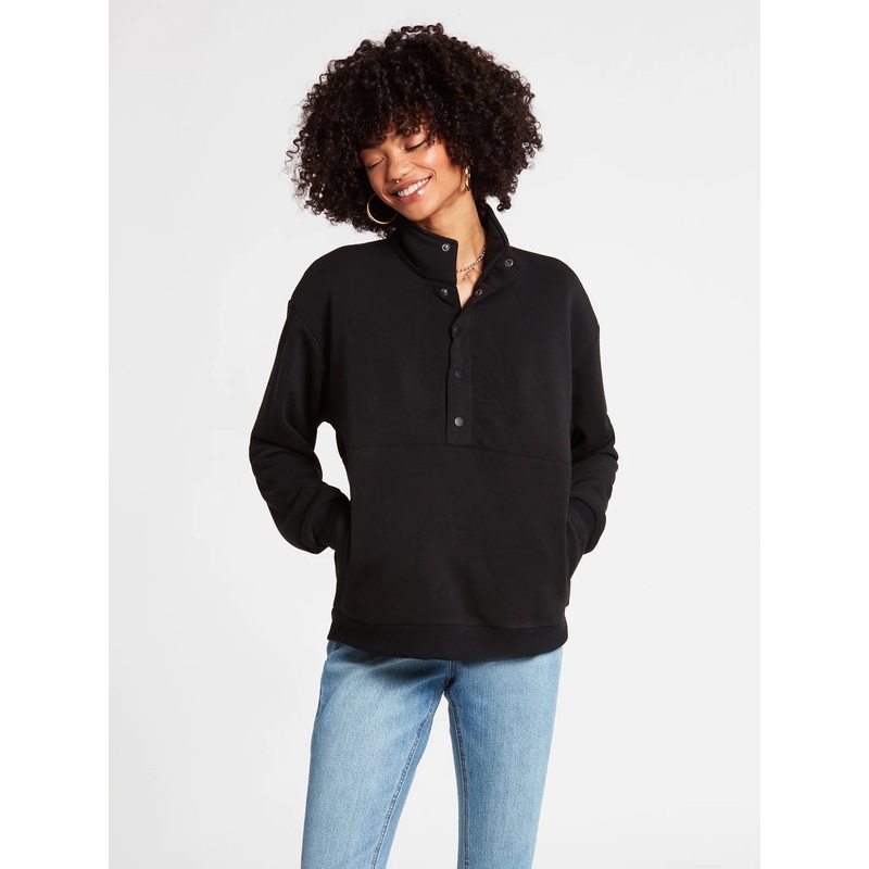 Sudadera Chica Volcom Getting Staxxed Mock Neck Black