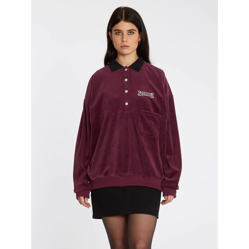 Sudadera Chica Volcom Velroots Polo Burgundy