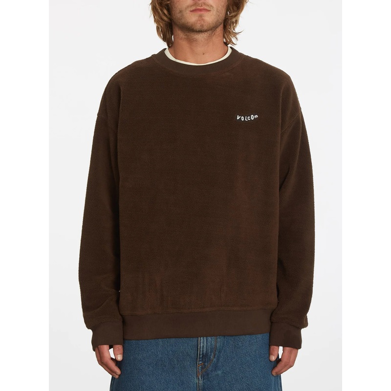 Sudadera Volcom Too Kool Ls Crew Dark Brown