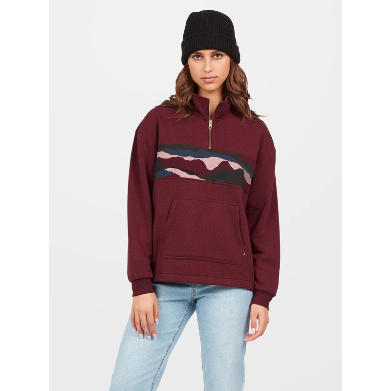 Sudadera Chica Volcom Stone Stacked Burgundy
