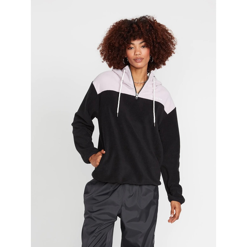 Sudadera Chica Volcom Trackshun Hoodie Black Combo