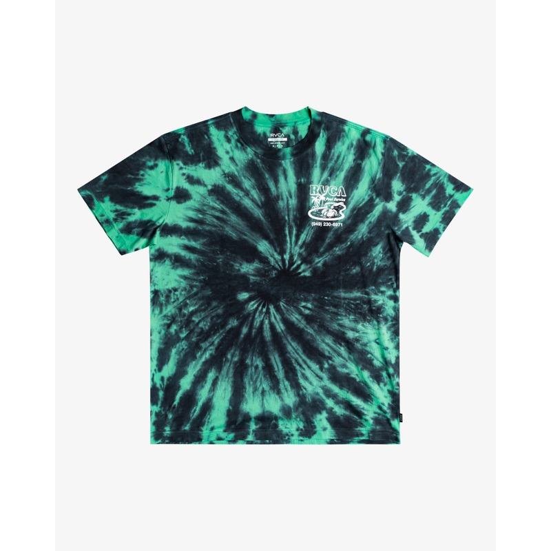 Camiseta Rvca Pool Service Black Green Tie&Dye