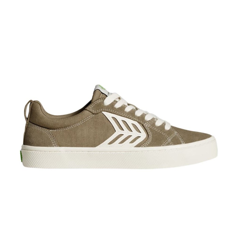 Cariuma Catiba Pro Skate Burnt Sand Suede and Canvas Contrast Thread Ivory