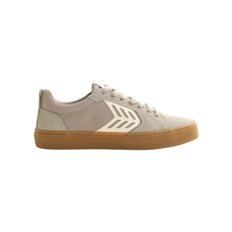 Cariuma Catiba Pro Skate Gum Cloud Grey Suede and Canvas Ivory
