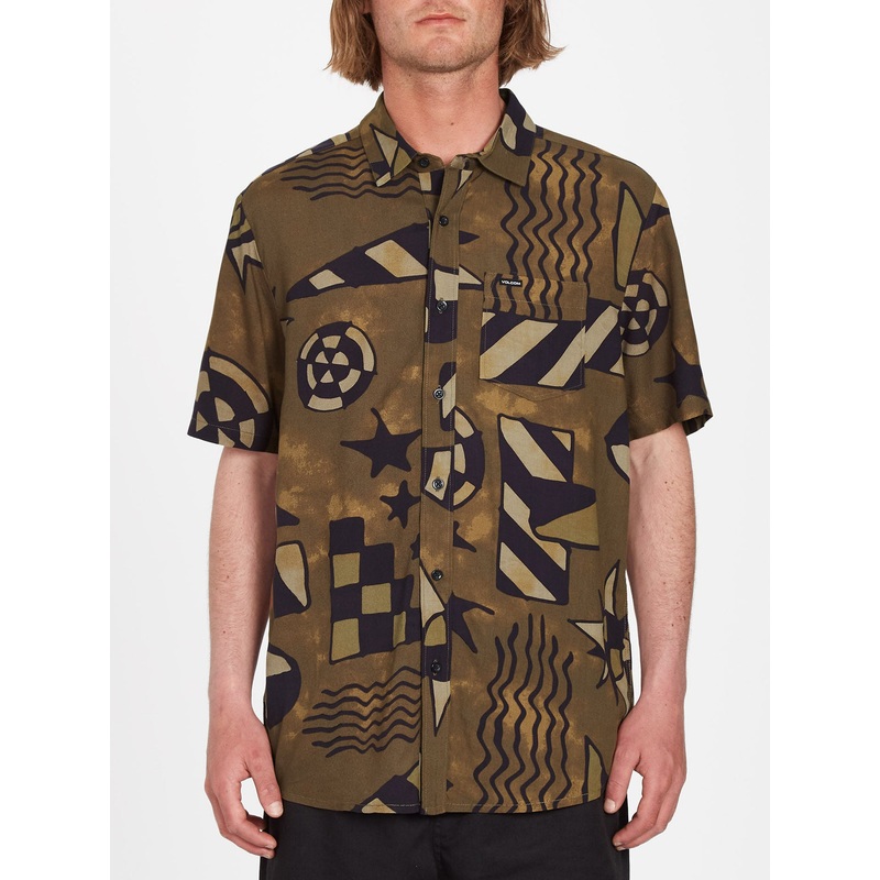 Camisa Volcom Hand Geo Service Green