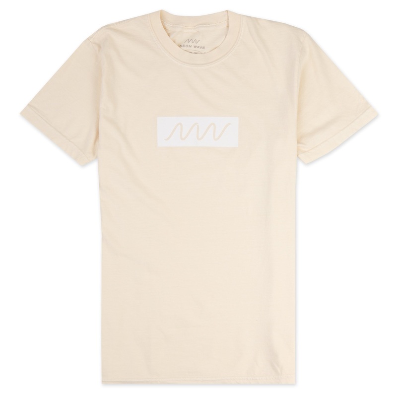 Neon Wave Box Logo Shop Tee|White|Neutral|S|M|L|XL|2XL