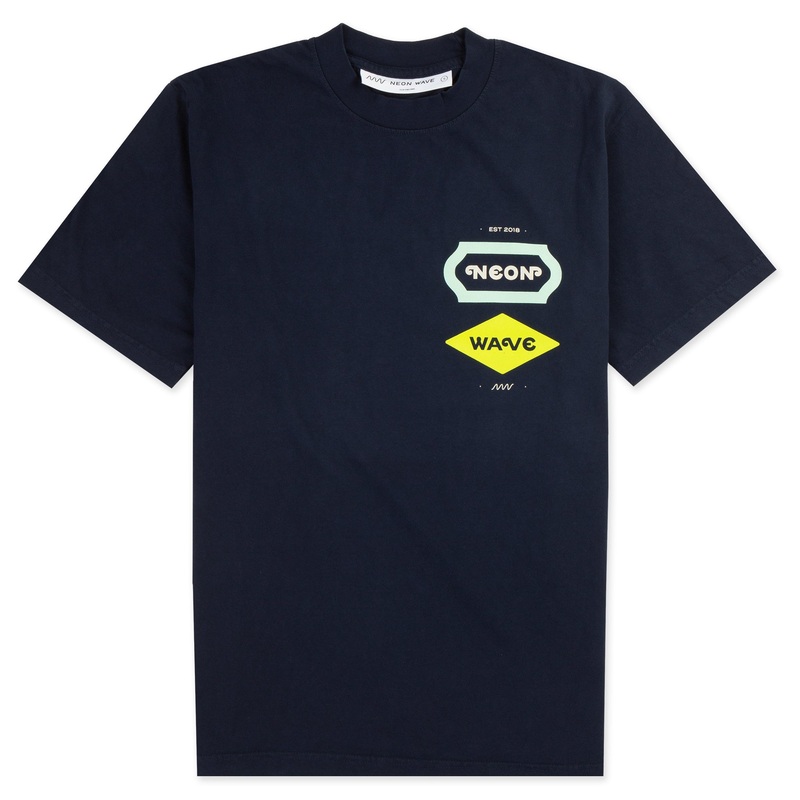 Neon Wave Shapes Tee|Blue|S|M|L|XL
