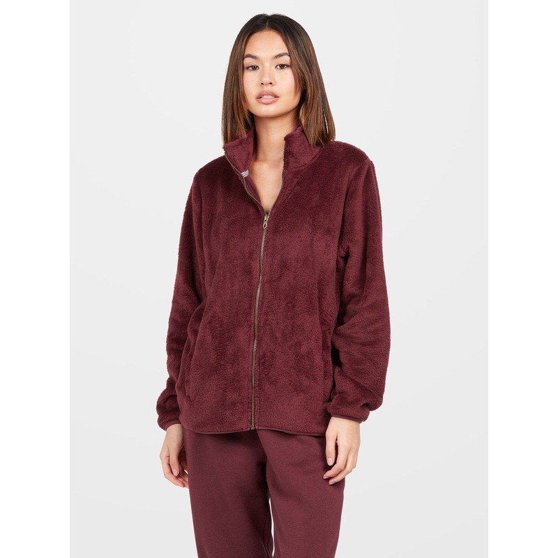 Sudadera con cremallera Pheelin Phuzzy – Burgundy