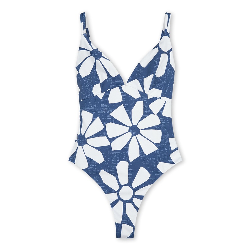 Geo Flower One Piece|Blue|4|6|8