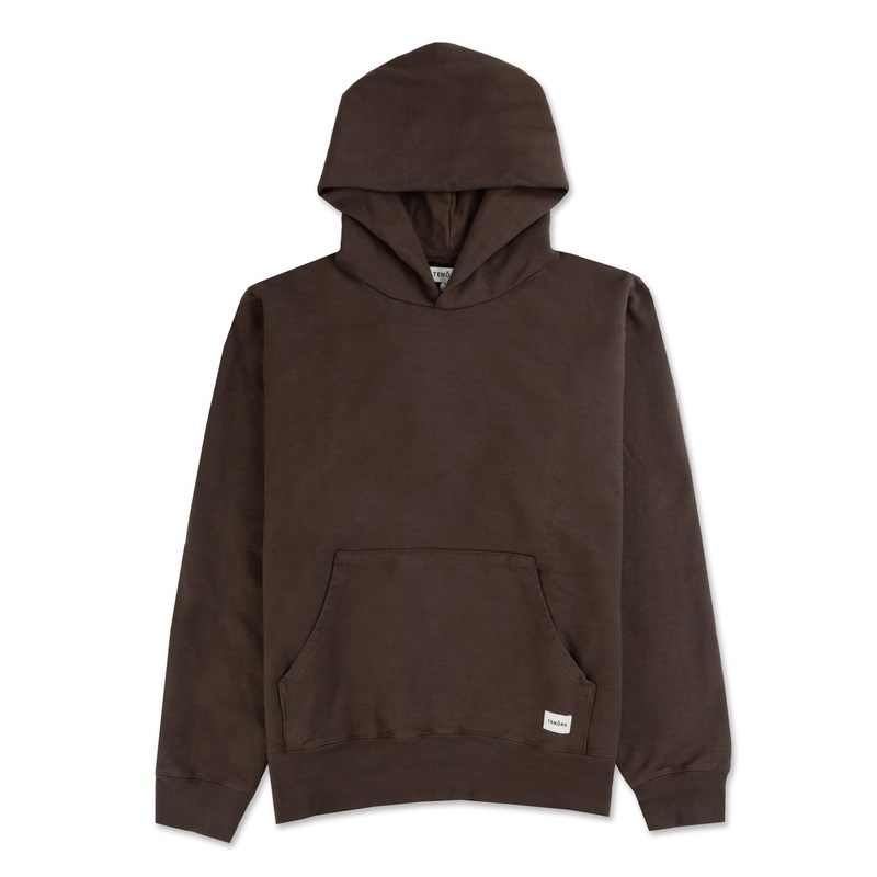 Woven Label Fleece Hoodie|Brown|M|L|XL|S