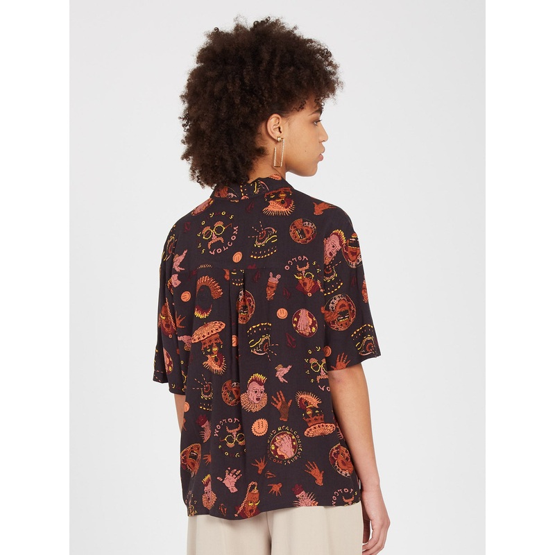 Camisa manga corta Mujer Volcom Connected Minds – Black