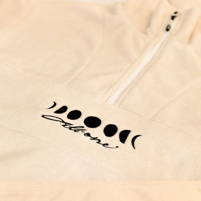 Forro Polar All One Moonphases Half Zip Fleece  Cream