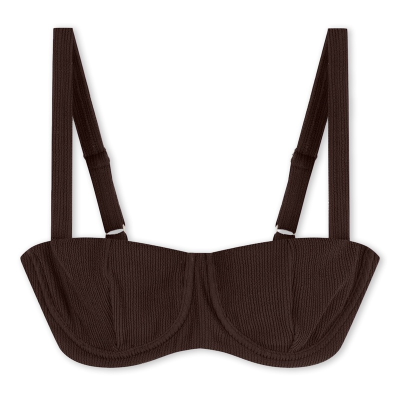 Textured Balconette Bra Cup|Brown|2|4|6|8|10