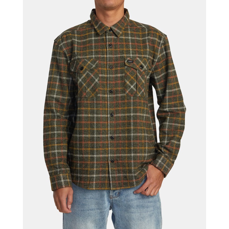 Camisa Rvca Hughes Flannel – Warm Grey