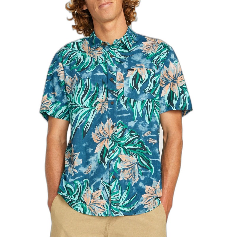 Camisa Volcom Marble Floral – Aged Indigo