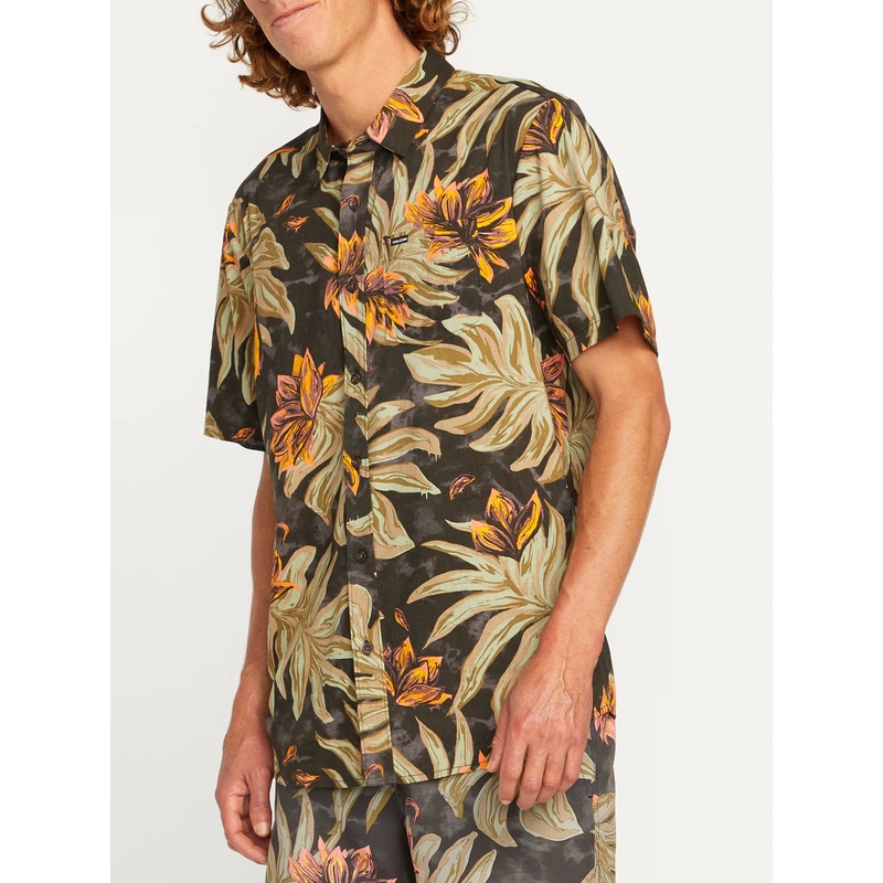 Camisa Volcom Marble Floral – Rinsed Black
