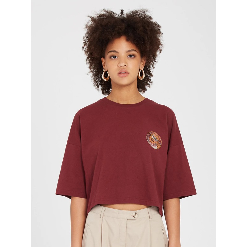 Camiseta Chica Volcom Drumstone – Burgundy