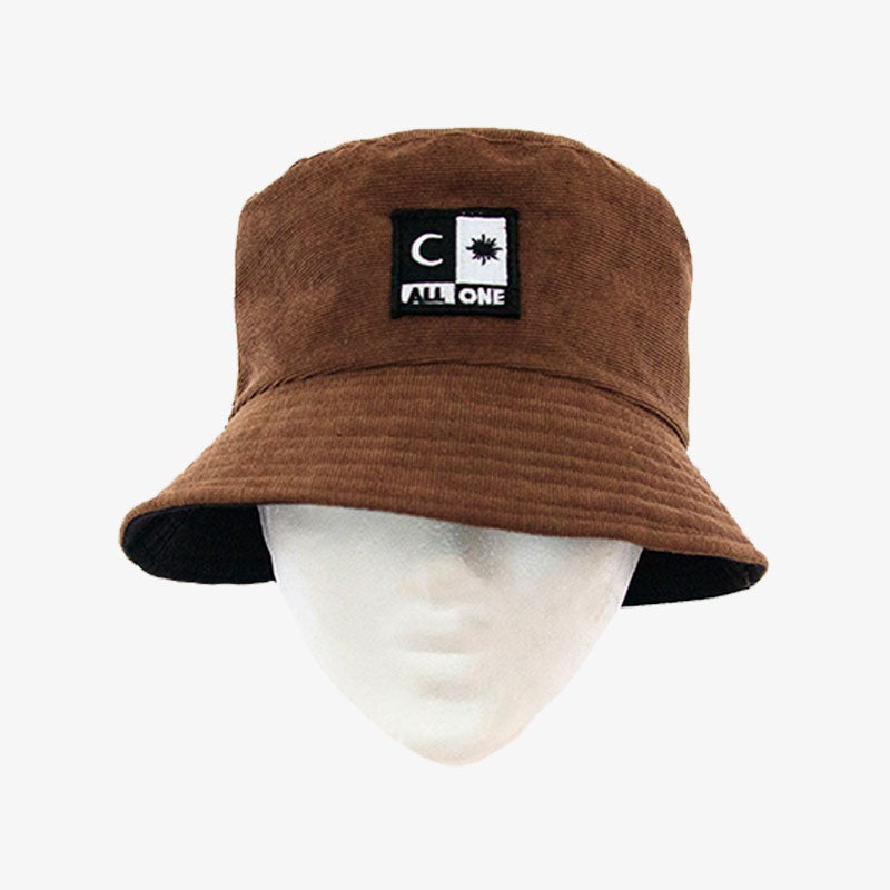 Gorro All One Brand Corduroy Reversible Bucket  Brown/Black