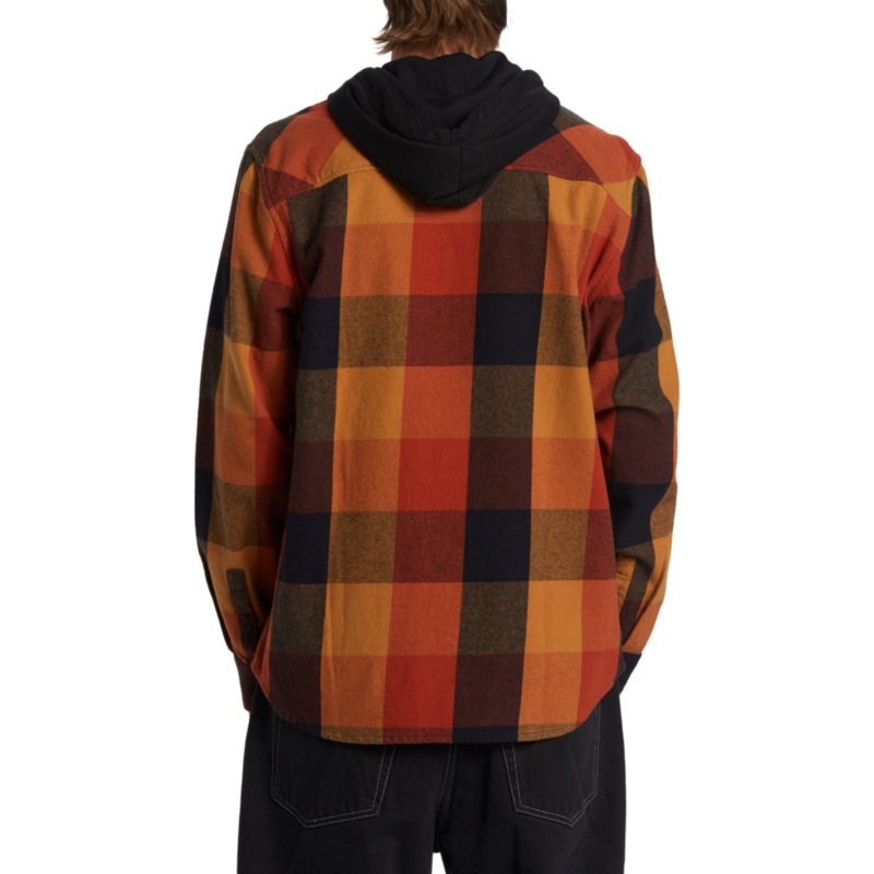 Camisa con capucha DC Shoes Rucktus – black/ar.spice/chipmunk plaid