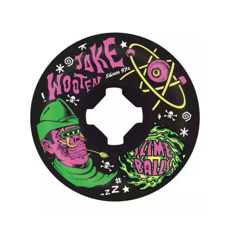 Ruedas de skate Slime Balls Jake Wooten Fever Vomit Black 97A – 56mm