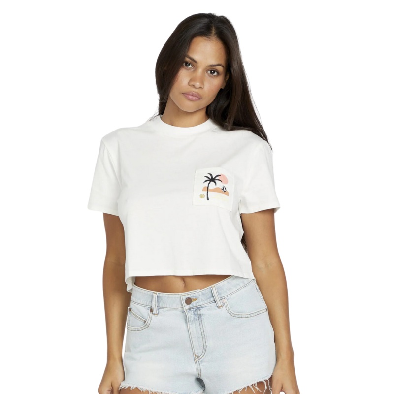 Camiseta Chica Volcom Pocket Dial – Star White