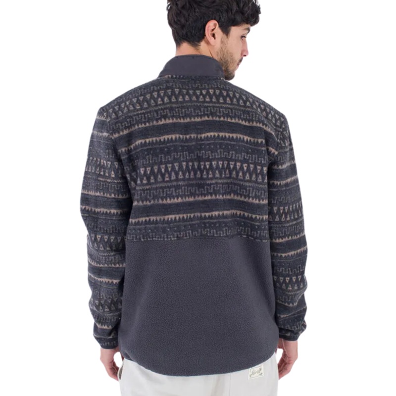 Forro Polar con cremallera 1/4 – Hurley Burrito Sherpa Track – Black