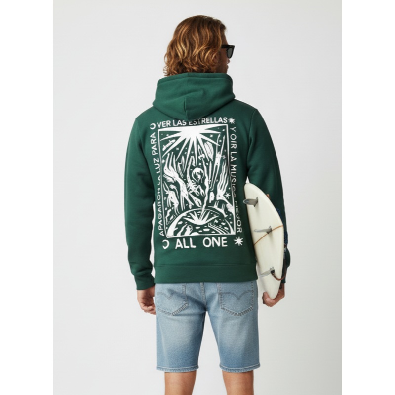 Sudadera con capucha All One Brand Ver las estrellas – Bottle Green