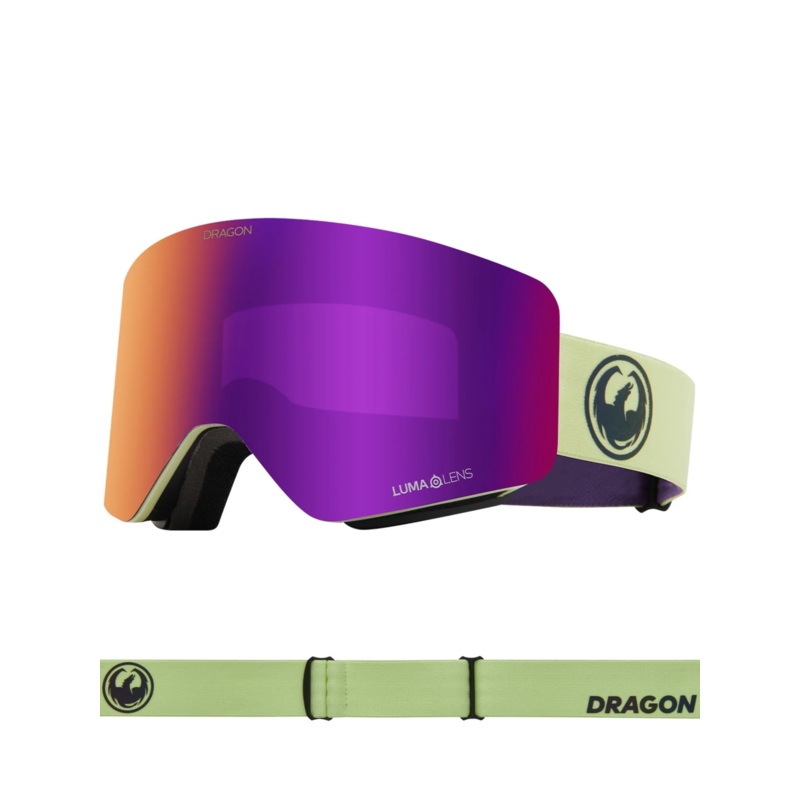 Gafas de ventisca Dragon R1 OTG – Matcha Lumalens Purple Ionized & Lumalens Midnight Lens
