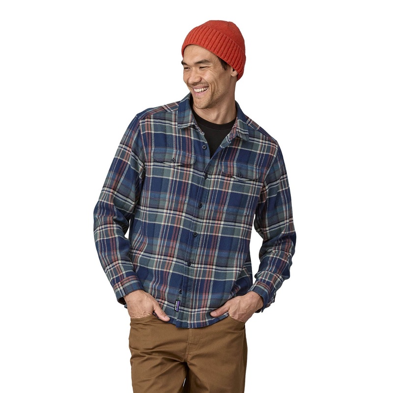Mens Fjord Flannel Shirt|S|M|L|XL|Adventurer/New Navy|Sunrise Ridge/Forge