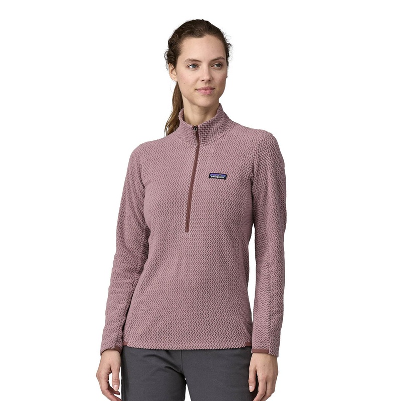 Womens R1 Air Zip Neck Fleece|S|M|L|XL|Stormy Mauve|Black