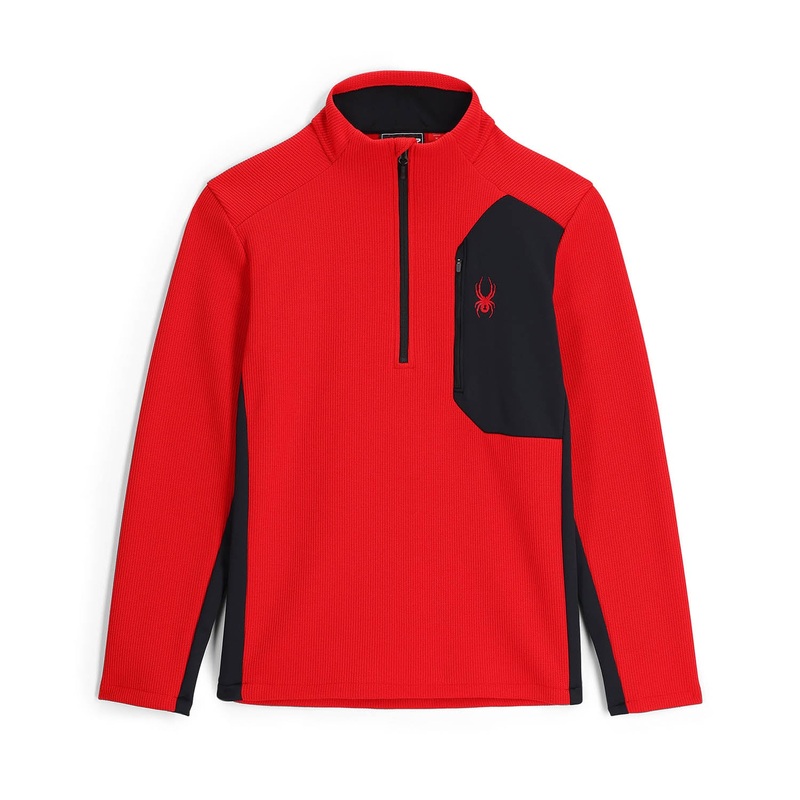 Bandit Half Zip Fleece|S|M|L|XL|Black|Spyder Red