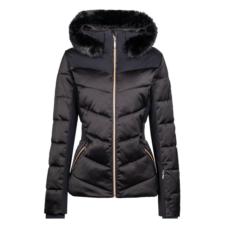 Clarisse Faux Fur Ski Jacket|UK 8|UK 10|UK 12|UK 14|UK 16|Black|Dragonfly