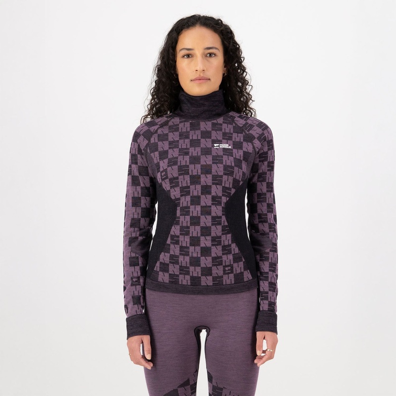 Ascender Merino Seamless Mock Neck Long Sleeve Baselayer Top