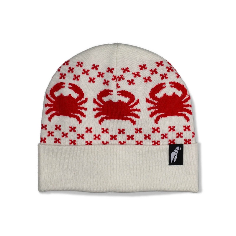 Nordicrab Beanie|One Size|Off White & Red|Navy & White|Black & Red