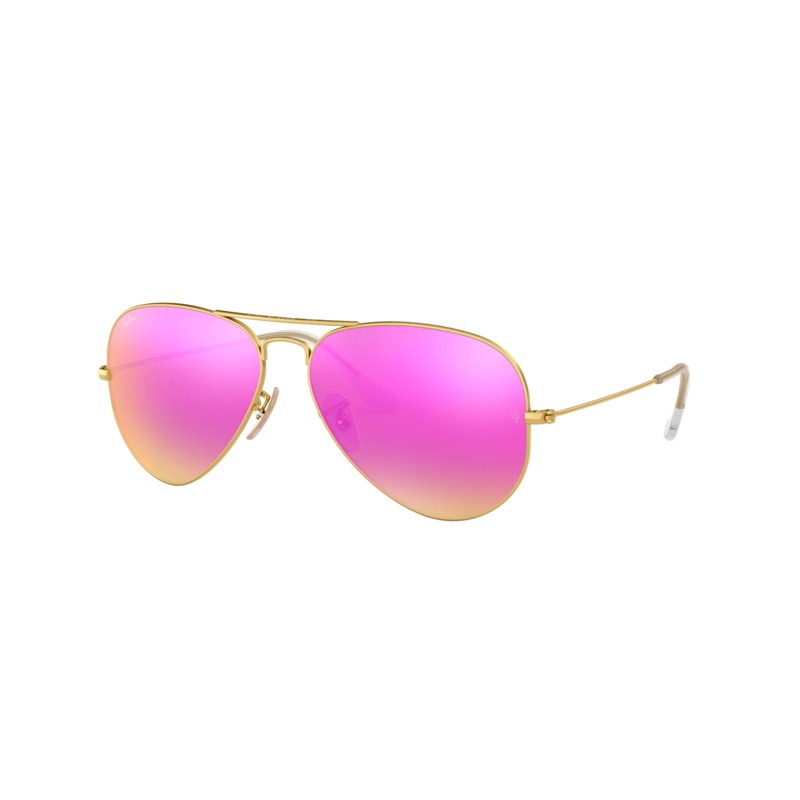 RAY BAN AVIATOR LARGE METAL GOLD | CYCLAMEN MIRROR