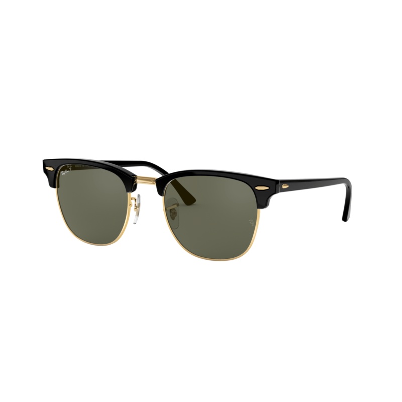 RAY BAN CLUBMASTER BLACK | GREEN CLASSIC G-15 POLARIZED
