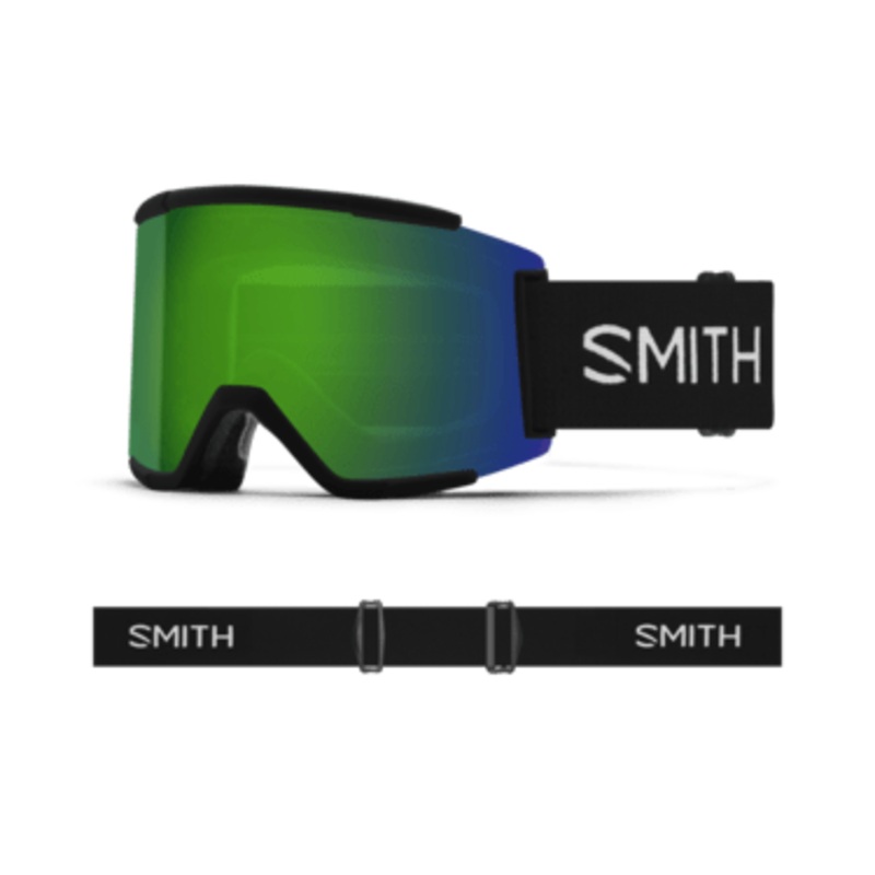 SMITH SQUAD XL BLACK | SUN GREEN MIRROR & STORM ROSE FLASH