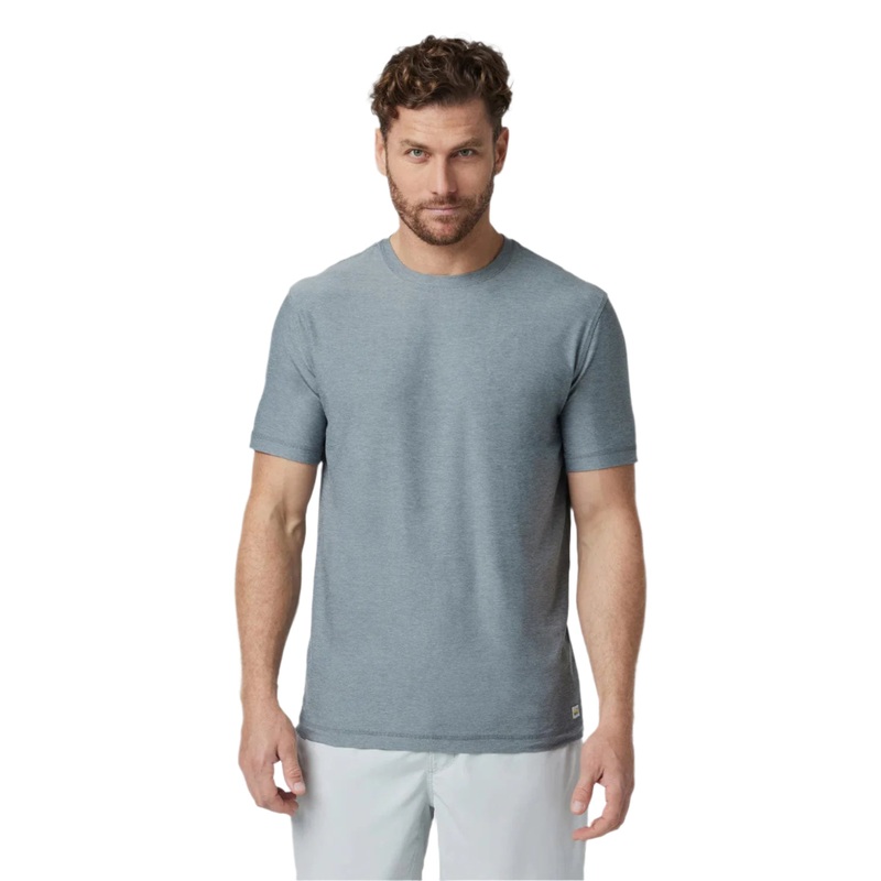 VUORI STRATO TECH TEE – DUSTY BLUE HEATHER