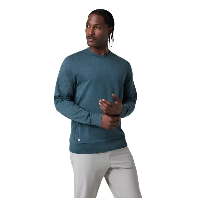 VUORI SWEATER PONTO PERFORMANCE CREW – DEEP SEA HEATHER