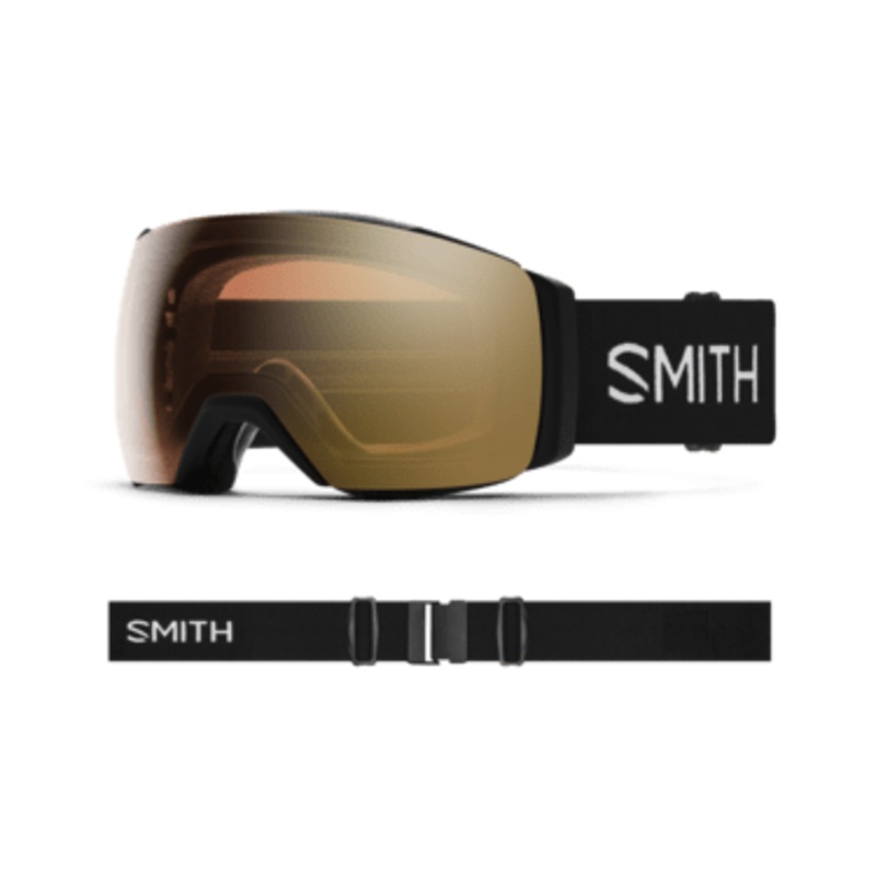 SMITH I/O MAG XL LOW BRIDGE FIT BLACK | PRO PHOTOCHROMIC GOLD MIRROR & STORM BLUE SENSOR MIRROR